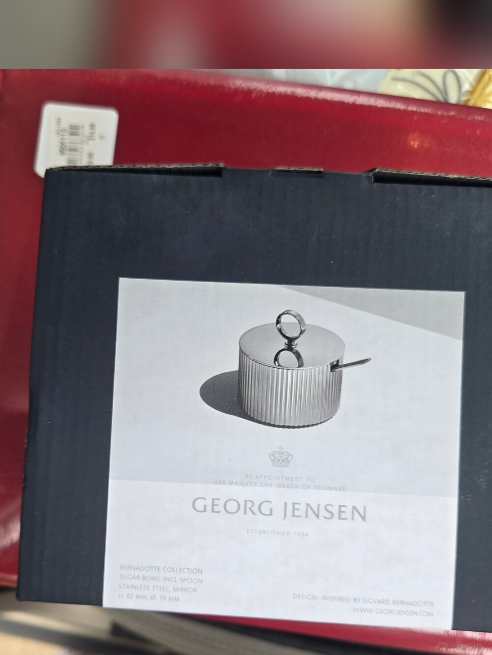 Georg Jensen Polished Silver Sugar Bowl with Spoon